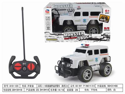 1:16四通越野遥控警车 路虎卫士 不带电 - OBL952542