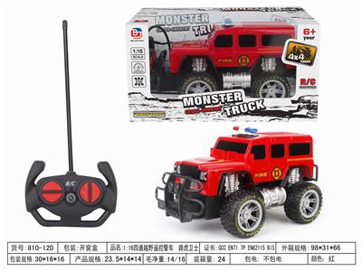 1:16四通越野遥控警车 路虎卫士 不带电 - OBL952543