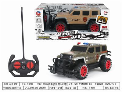 1:18四通越野遥控车   牧马人军警  不带电 - OBL952550