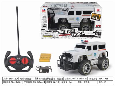 1:16四通越野遥控警车 路虎卫士 带电 - OBL952572