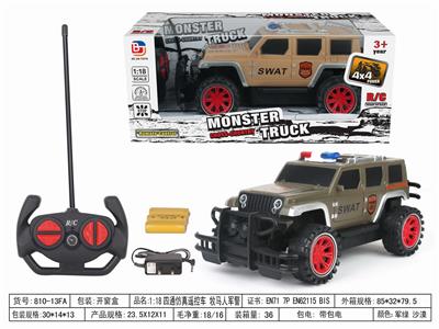 1:18四通越野遥控车   牧马人军警  带电 - OBL952580