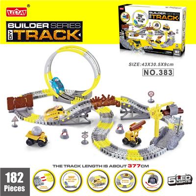 电动灯光旋转过山车轨道工程车 182PCS（不包电） - OBL953693