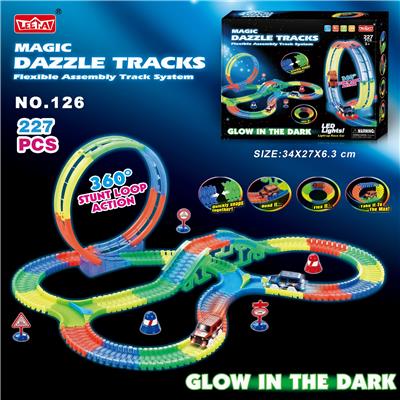 电动灯光夜光旋转过山车轨道套装227PCS（不包电） - OBL953726