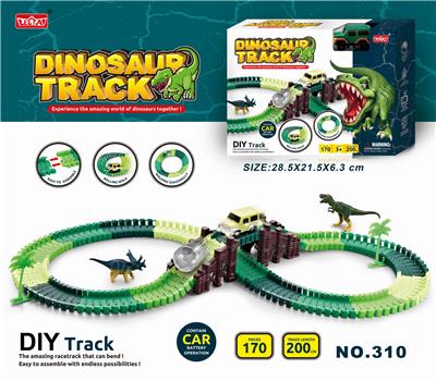 电动灯光恐龙多变轨道车套装170PCS（不包电） - OBL953730