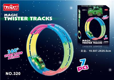 电动灯光夜光旋转过山车轨道车7PCS（不包电） - OBL953738