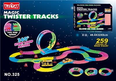 电动灯光夜光旋转过山车轨道车259PCS（不包电） - OBL953742
