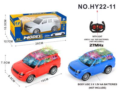 1:20四通带3D灯光路虎遥控车（不包电）红、蓝、白3色混装 - OBL954665