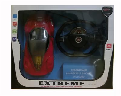 1：14方向盘四通动感遥控车带灯（包充电） - OBL955022