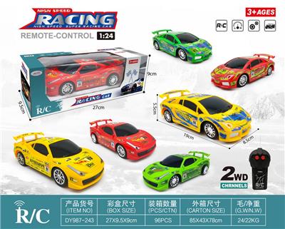 1:24两通遥控赛车兰博基尼法拉利混色 - OBL955719