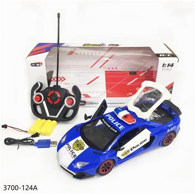 1:14五通遥控一键开3门灯光兰博基尼警车 - OBL955743