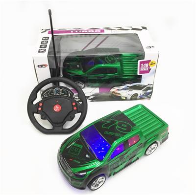 1:18四通3D灯光软壳方向盘皮卡赛车 - OBL955812