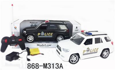 1:12 4通仿真丰田4Runner警车遥控车带灯光音乐带充电 - OBL956250