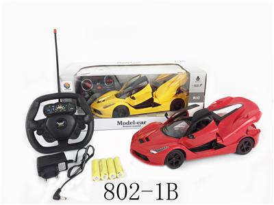 1:16 5通仿真一键开三门法拉利遥控车带灯光带充电 配动力感应遥控器 - OBL956254