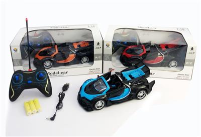 1:16 5通仿真一键开三门新款敞篷布加迪遥控车带灯光带充电 - OBL956269