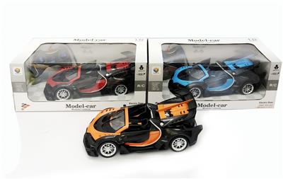 1:12 5通仿真一键开三门新款敞篷布加迪遥控车带灯光带充电 - OBL956272