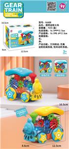 电动万向透明齿轮火车带灯光音乐 - OBL957043