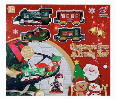 电动灯光音乐圣诞支架轨道火车 - OBL957090
