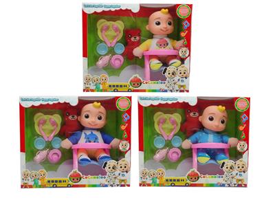 10寸搪胶头棉身cocomelon超级宝贝带4首不同主题音乐和圣诞音乐3款不同主题人物混装塞棉小熊米奇家具和尿不湿,三款混装。都是正版音乐60秒 - OBL958099