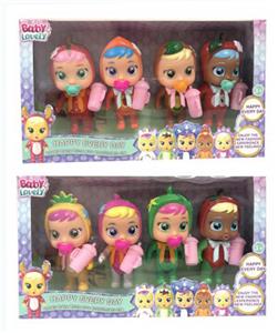 6寸开窗盒实身会流眼泪水果哭泣娃娃（4只装） - OBL960199