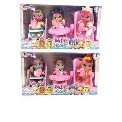 6寸开窗盒实身会流眼泪第二代哭泣娃娃（3只装） - OBL960204