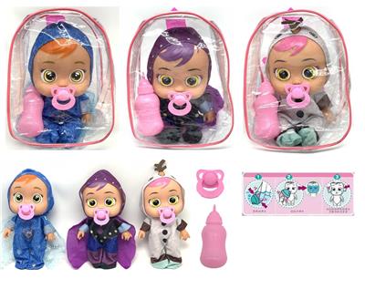 14寸搪胶冰雪奇缘版哭泣娃娃带喝水流眼泪功能，带四声IC、奶瓶奶嘴 - OBL963088