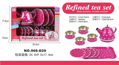 过家家马口铁粉红点茶具 - OBL963233