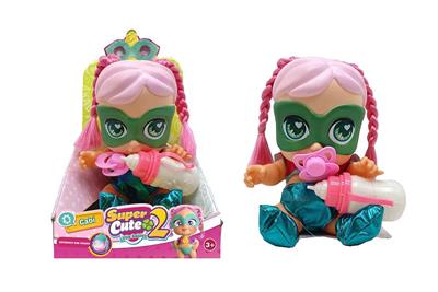 高档14寸搪胶带七彩灯光音乐fangeek super cute超级英雄可爱宝宝、DC宝宝带吸水喷水功能带奶瓶奶嘴 - OBL964840