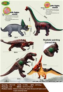 中大号 软胶恐龙-带声光（5款随机混装） - OBL967302