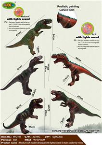 中号 软胶恐龙-带声光（5款随机混装） - OBL967316