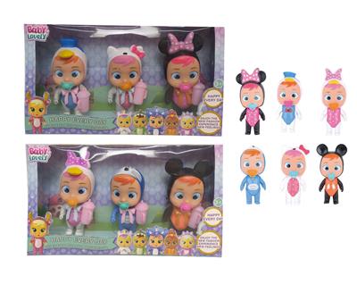 5寸.52款混装实身会流眼泪哭泣娃娃带七彩灯光带四声IC（3只装） - OBL967509