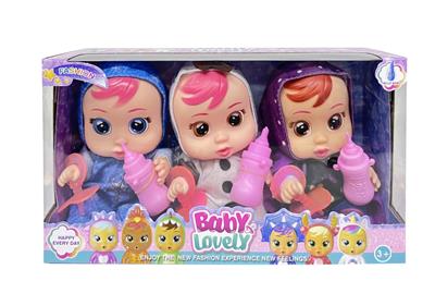 9寸开窗盒搪胶会流泪哭泣娃娃带四声IC（3只装） - OBL967516