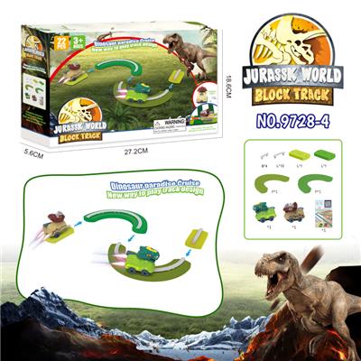 电动恐龙积木轨道-旋转跑道配霸王龙/三角龙（22PCS）不包电 - OBL967823