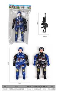 警察人带灯光红兰双闪包电 - OBL968034