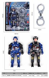 警察人加手铐带灯光红兰双闪包电 - OBL968058