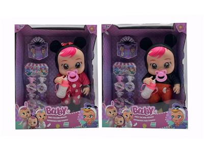 18寸全身搪胶动漫款会流眼泪哭泣娃娃带4声音乐带配件 - OBL968455