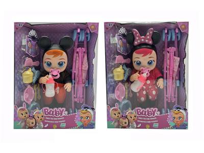 18寸全身搪胶动漫款会流眼泪哭泣娃娃带4声音乐带配件带推车 - OBL968459