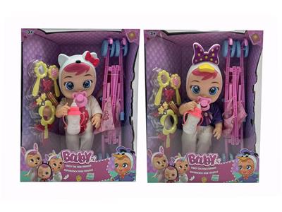 18寸全身搪胶动漫款会流眼泪哭泣娃娃带4声音乐带配件带推车 - OBL968460