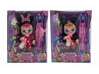 18寸全身搪胶动漫款会流眼泪哭泣娃娃带4声音乐带配件带推车 - OBL968461