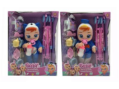 18寸全身搪胶动漫款会流眼泪哭泣娃娃带4声音乐带配件带推车 - OBL968462