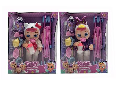 18寸全身搪胶动漫款会流眼泪哭泣娃娃带4声音乐带配件带推车 - OBL968463