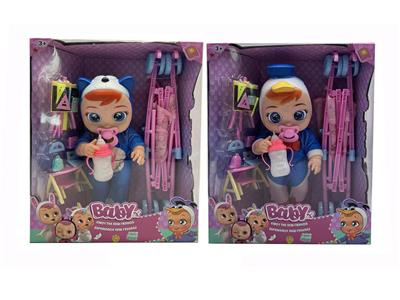 18寸全身搪胶动漫款会流眼泪哭泣娃娃带4声音乐带配件带推车 - OBL968465