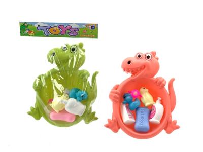 27CM注塑恐龙盆配吹瓶洗头膏/香皂/奶瓶/企鹅/鸭仔/洗浴露 - OBL972577