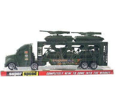 军事双层拖车+4只坦克 - OBL972799