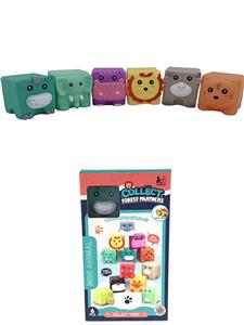 6款自动哨动物搪胶积木 - OBL975052