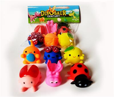 6只搪胶动物带哨子 - OBL975063