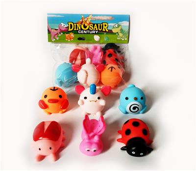 6只搪胶动物带哨子 - OBL975064