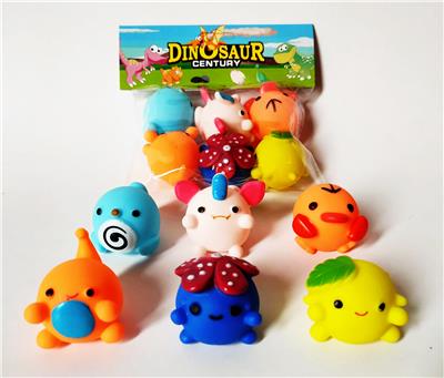 6只搪胶动物带哨子 - OBL975066