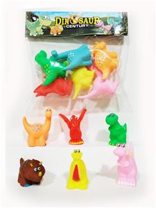  6只搪胶恐龙带BB哨多色混装 - OBL975083