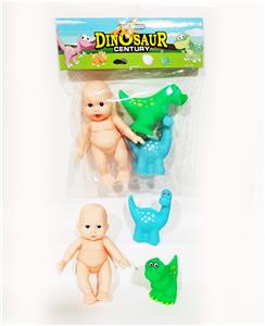 1只表情娃2只搪胶恐龙带BB哨 - OBL975086