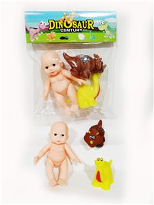 1只表情娃2只搪胶恐龙带BB哨 - OBL975088